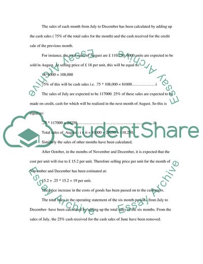 The Operating Statement, Balance Sheet, Sales Budget of Compact Fittings Plc