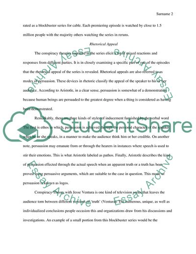 Rhetorical Analysis of Television Series Conspiracy Theory with Jesse Ventura