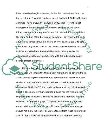 Poem Assignment Analysis or Character