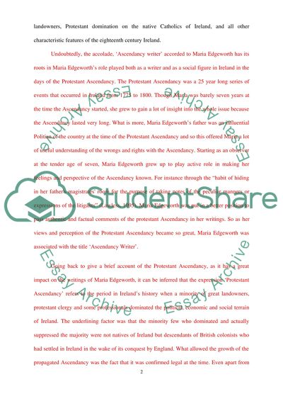 The Socio-Political Background as Manifested in the Novels of Edgeworth