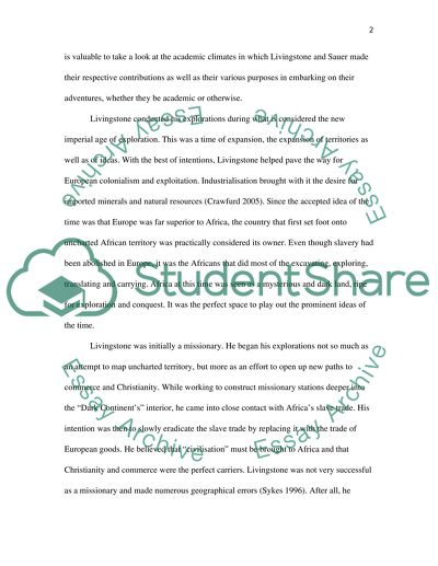 Comparison Between Livingstone and Sauer