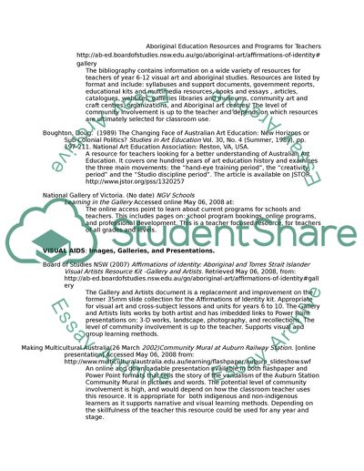 Aboriginal Education Resources and Programs for Teachers