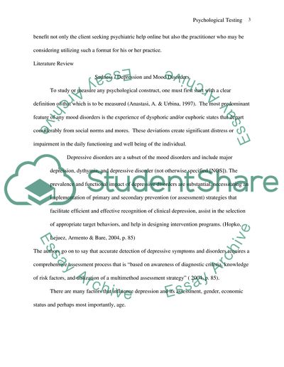 Psychological Testing- Sadness