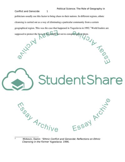 The Role of Geography in Conflict and Genocide
