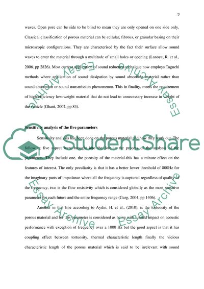 Parametric Study of Porous Sound Absorbing Materials Using Taguchi method
