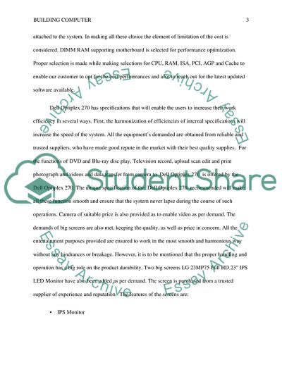 Components Needed for the Desired PC to Build
