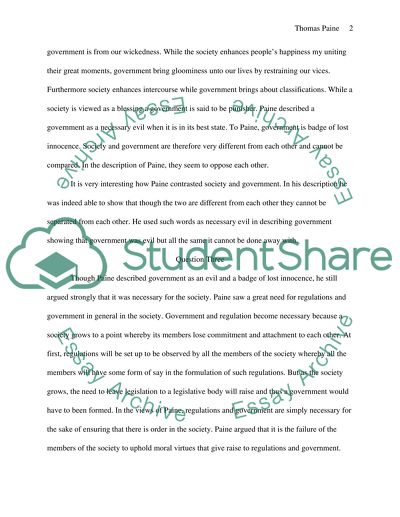 Thomas Paine Questions