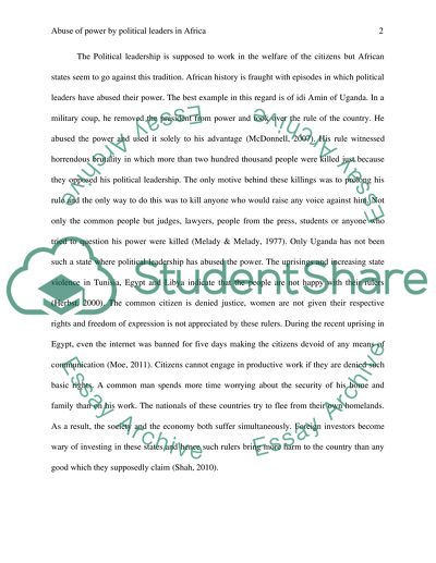 Abuse of power by political leaders in africa