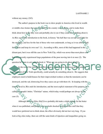 Analysis of How The Other Half Lives Book