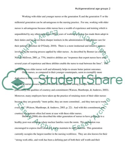 Working with Multigenerational Age Groups in the Nursing Practice