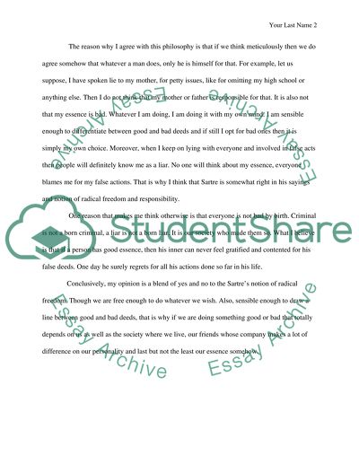 What Does Sartre Mean by Human Beings Existence Preceding Their Essence