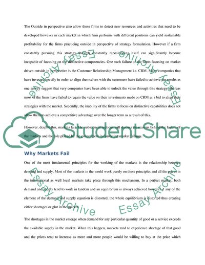 Causes of Market Failure and role of State