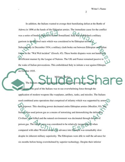 Italys invasion of Ethiopia in 1935