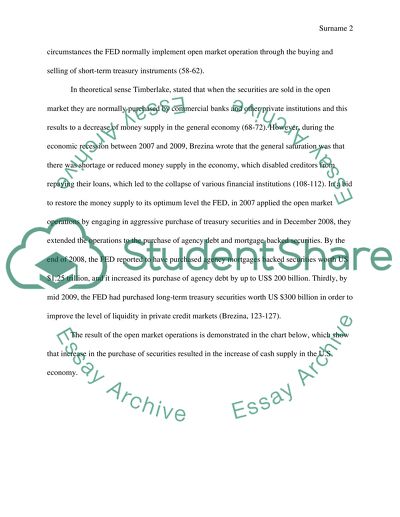 Monetary Policy of the FED during the Economic Crisis