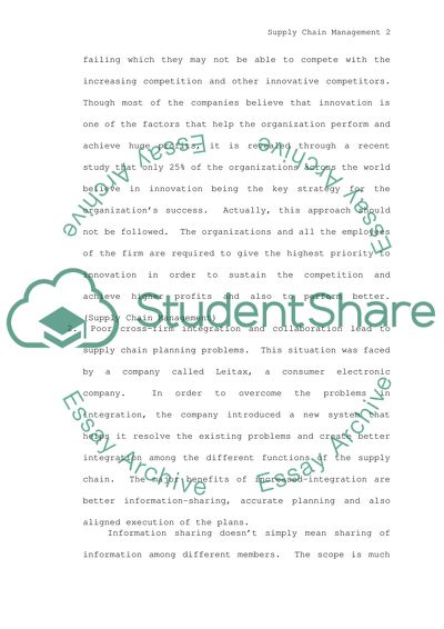 Supply Chain Management and Innovation