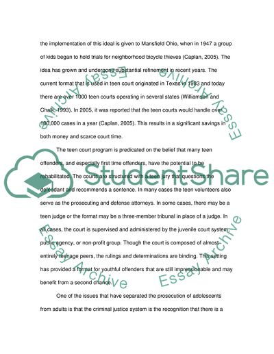 Teen Court Program in Teenage Rehabilitation