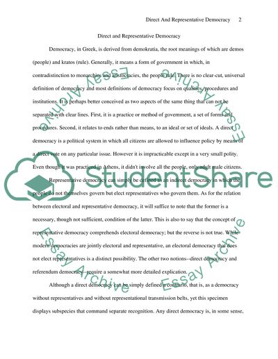 Direct and Representative Democracy Issues