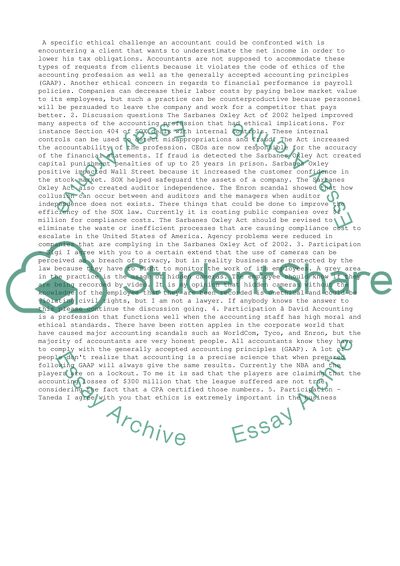 Participation and Discussion - Ethics
