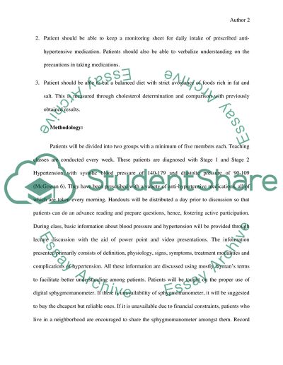 Teaching Plan for Patients with Hypertension