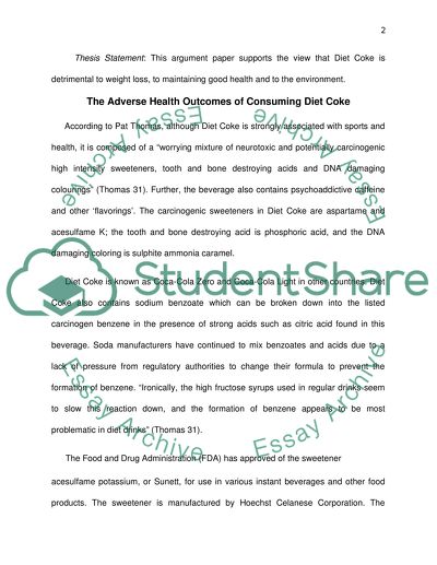 Drinking Diet Coke Harmful to Health and the Environment