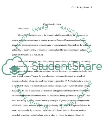 Court Security Issues