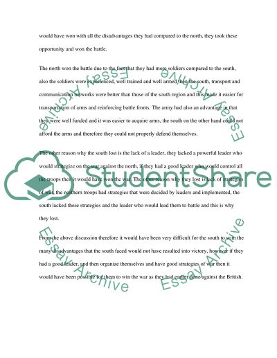 Why the South Lost and the North Won