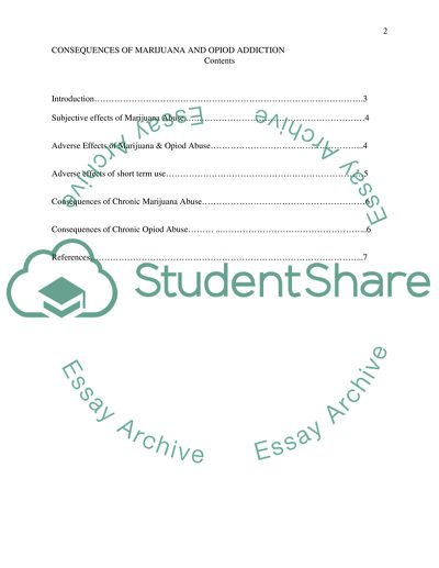 Adverse Effects of Marijuana and Opioid Abuse