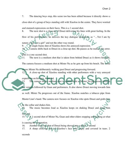 A Close Analysis for a Single Scene in the Film Farewell My Concubine