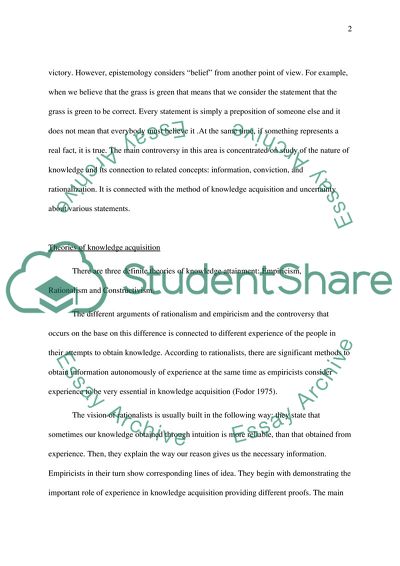 Theories of Knowledge Attainment: Epistemology and Ontology