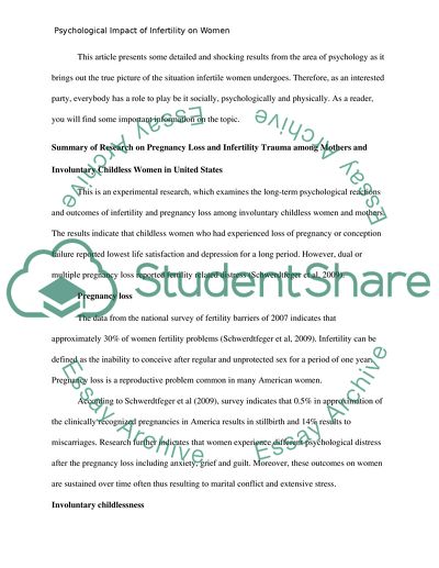 Psychological Impact of Infertility on Women