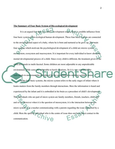 The Bioecological Model of Human Development
