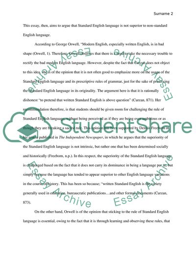 The Debate Surrounding the Standard and the Non-Standard English Language