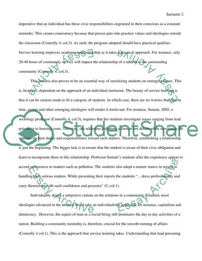 Essay on service learning