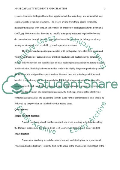 Mass Casualty Incidents and Disasters