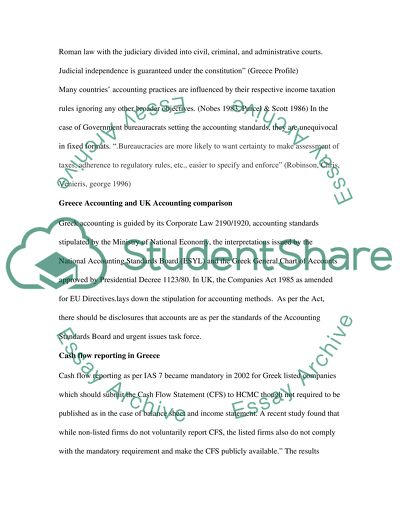 Accounting Methods, Structure and Regulation of Greece with the UK