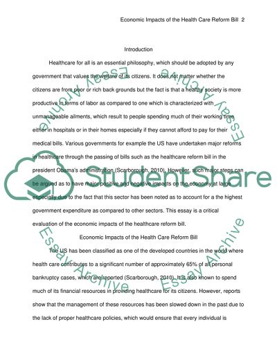 Economic impact of health care reform