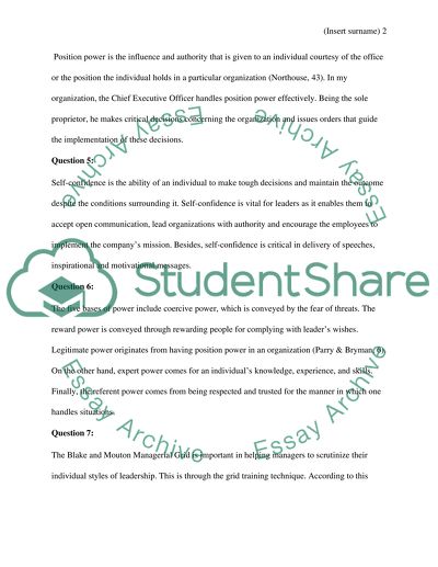 Leadership in a Group Context