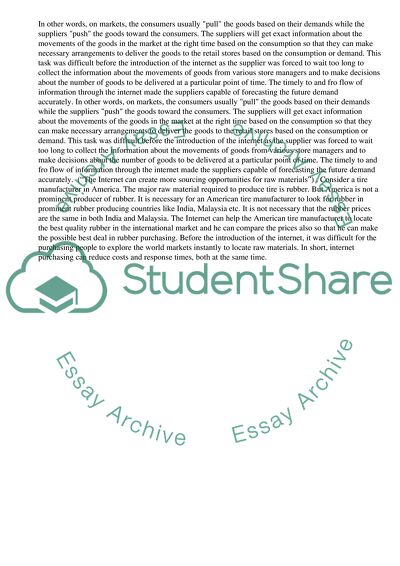 The Impact of Internet on the Field of Supply Chain Management