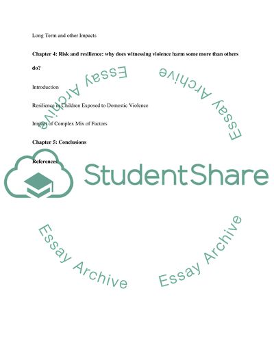 Witnessing domestic violance: its effect on children