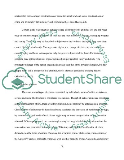 Different Concepts Of Crime. Classification Of Crime