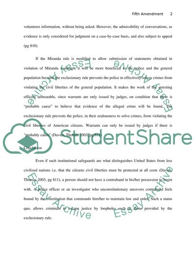 Fifth Amendments Product in the US