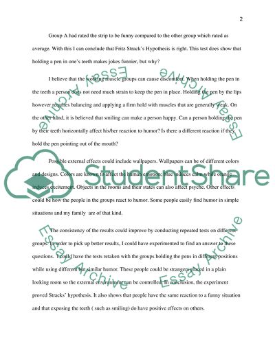 Psychology-Facial Feedback Hypothesis Experiment Replication