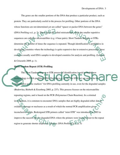 Developments of DNA Profiles