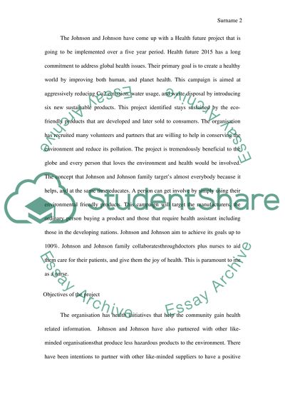 Johnson & Johnson healthy future 2015