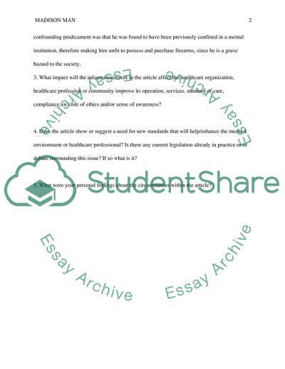 Madison Man Indicted for Possessing Guns despite Prior Mental Commitment