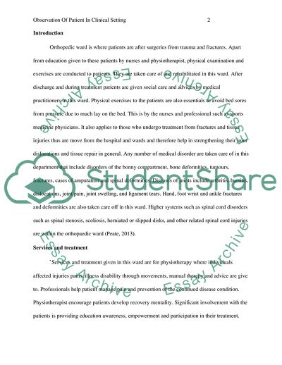 Observation of a Patient in Clinical Setting
