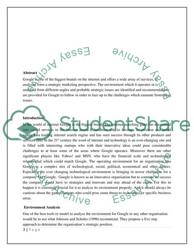 Key Strategic Issues: Google