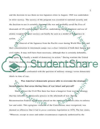 Strategic Inconsistencies and Americas Democratic Process