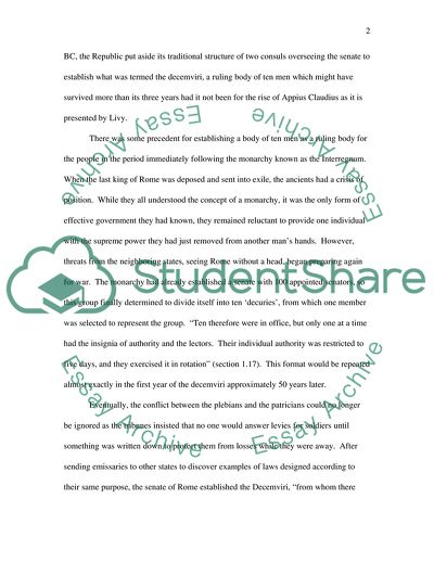 The Rise and Fall of the Decemvirs