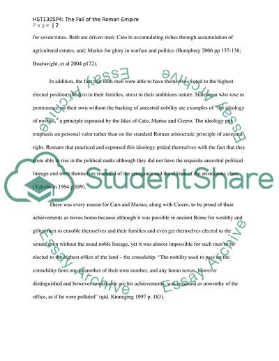 HST130SP4 The Fall of the Roman Republic 1000words Paper